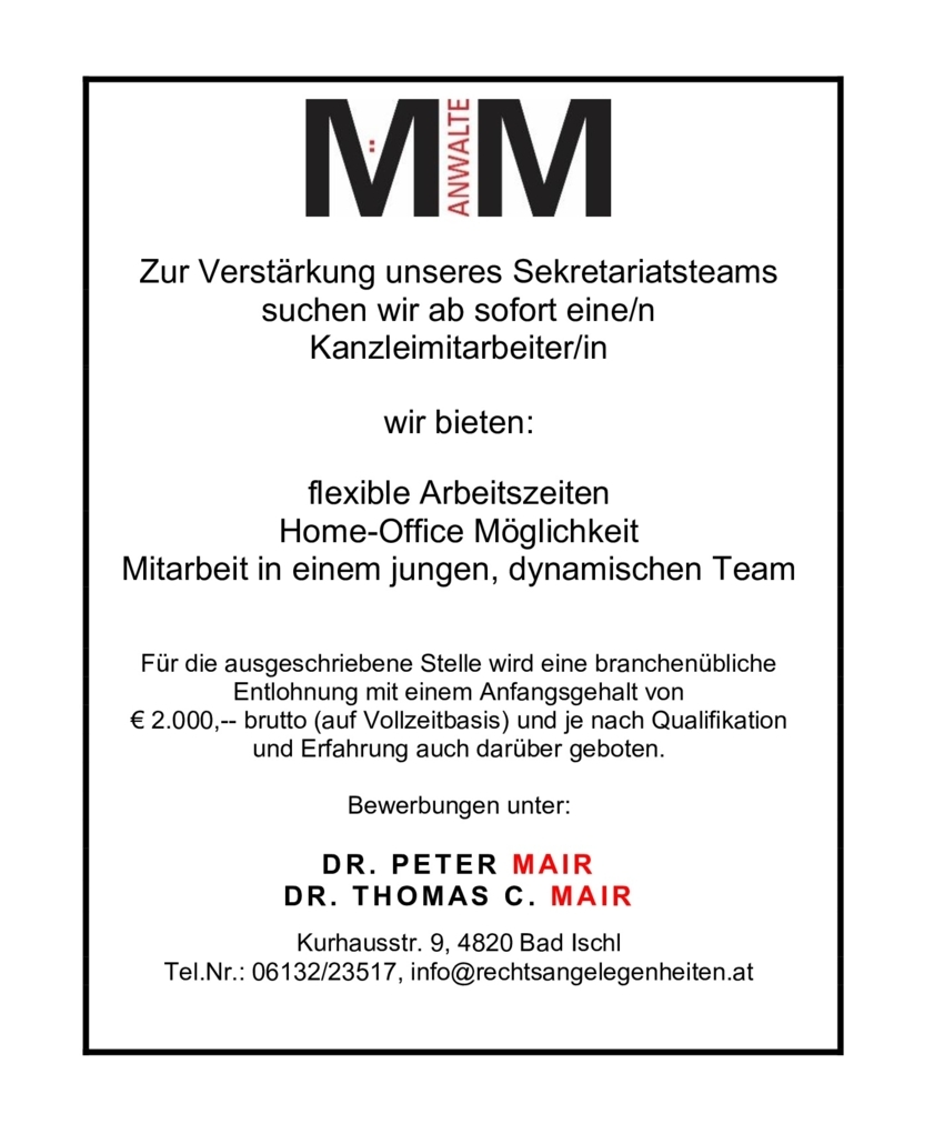 Kanzleimitarbeiter/in